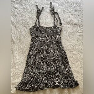 20% OFF 2+ BUNDLES! Urban Outfitters Linen Blend Dress. Black & Ivory. Small